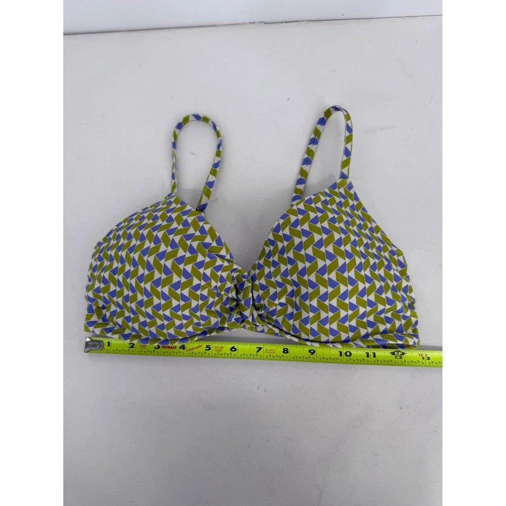Shade &‎ Shore Womens Geometric Underwire Bikini Top Green Purple White Sz 34C